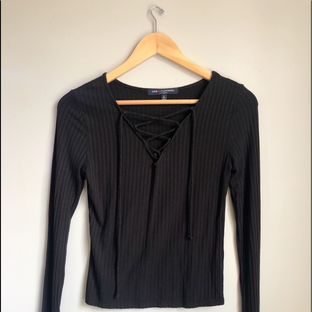 Black ribbed long sleeve